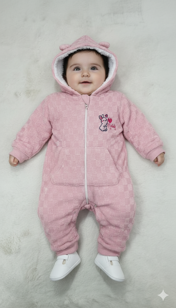 Mia Baby Soft Textured Fur Romper