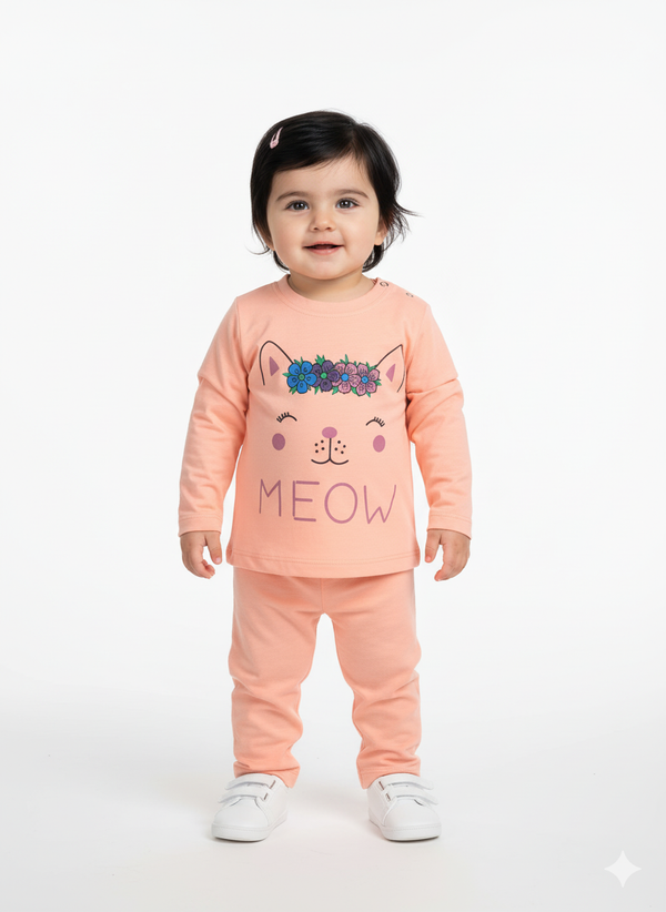 Meow Full Sleeves Shirt & Trouser Infant
