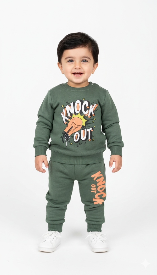 Knock Out Green Fleece Sweatshirt & Trouser Infant