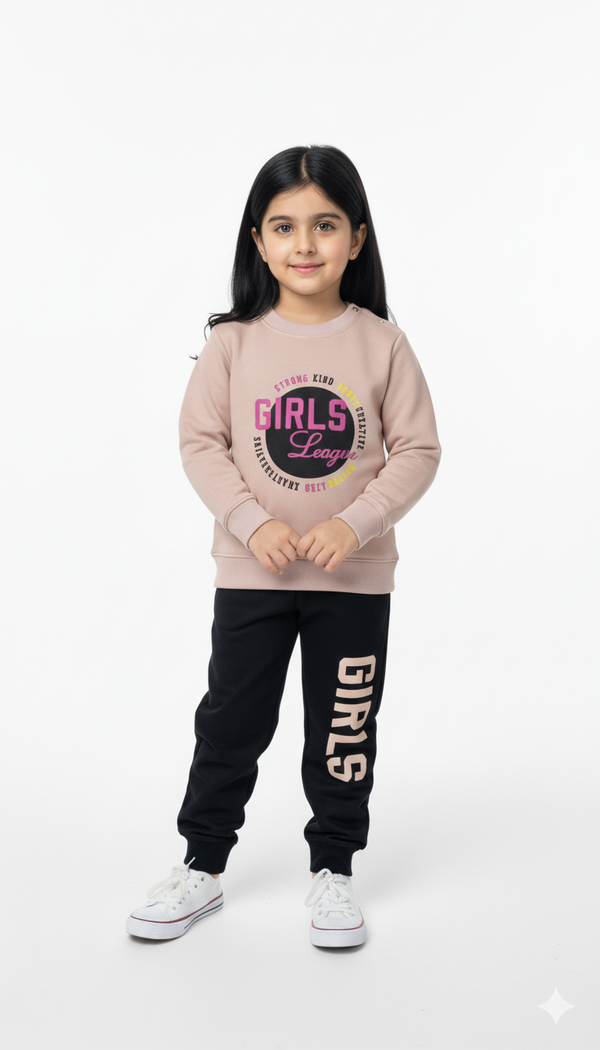 Girls League Fleece Cotton Sweatshirt & Trouser