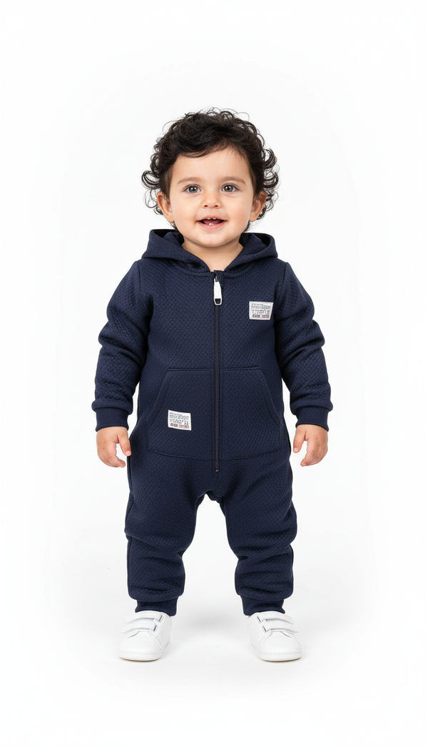 Vogue Navy Blue Embossed Romper