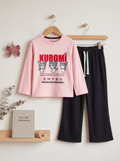 Kuromi Charm Full Sleeves Shirt & Trouser