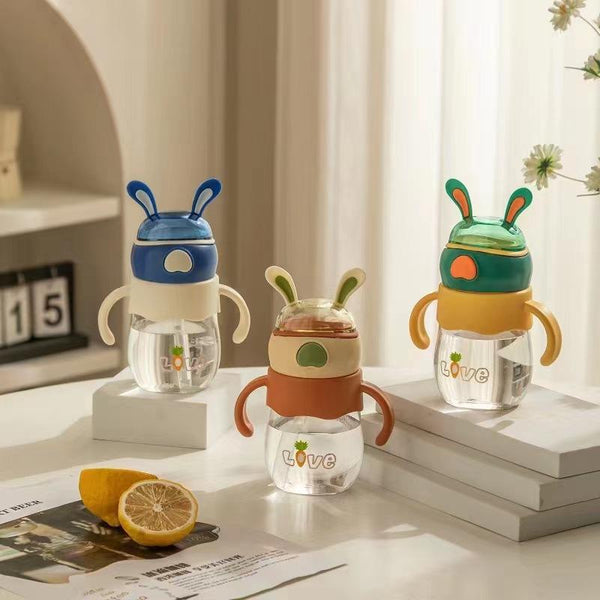 Rabbit Shaped Transparent Sipper Water Bottle For Kids