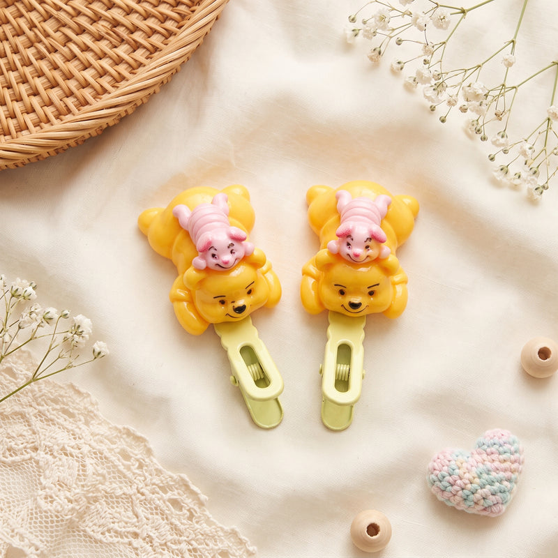 Winnie Pooh Cartoon Hair Clips (2 Pcs)