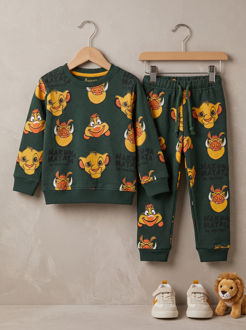 Hakuna Matata Green Fleece Sweatshirt & Trouser