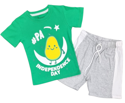 Avocado Independence Tee & Grey - White Panel Short