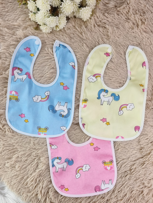 Pack of 3 Unicorn Feeding Bibs