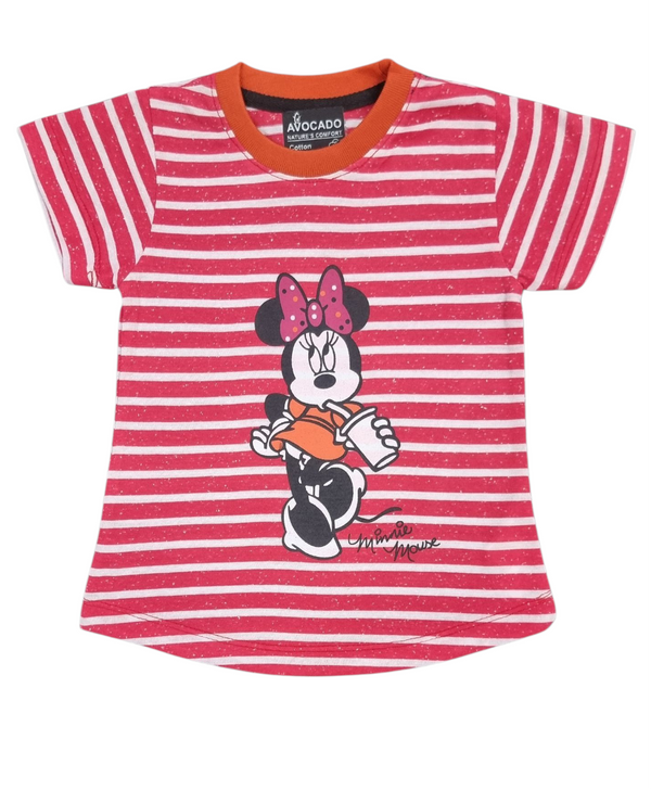 Minnie Mouse Dark Pink Striped Tee