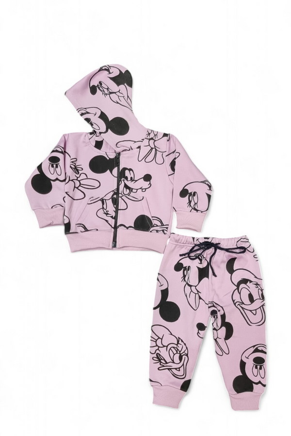 Minnie Mouse & Goofy Pastel Purple Zip Up Hoodie & Trouser