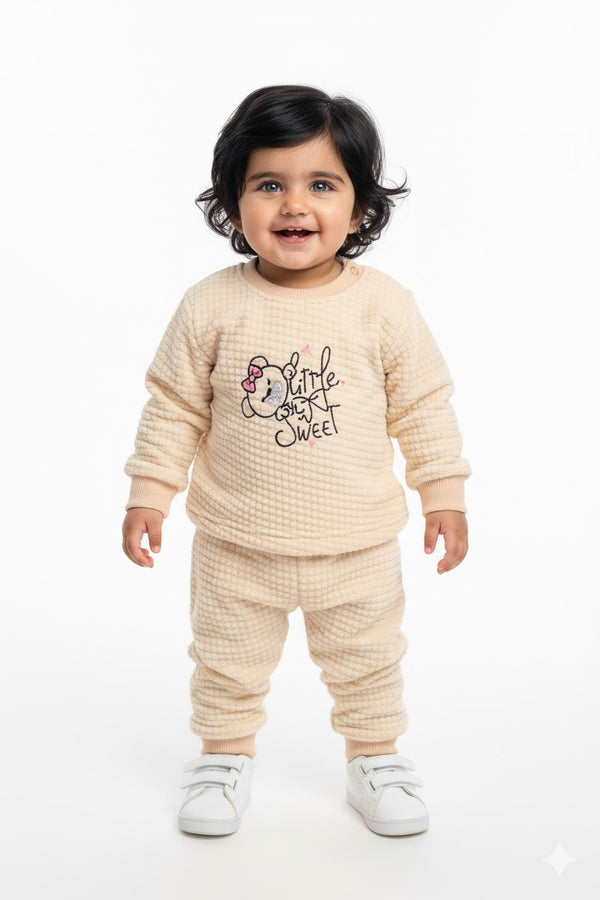 Sweet Girl Peach Soft Textured Fur Pair Infant