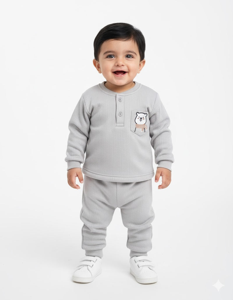 Little Bear Grey Soft Textured Fur Pair Infant
