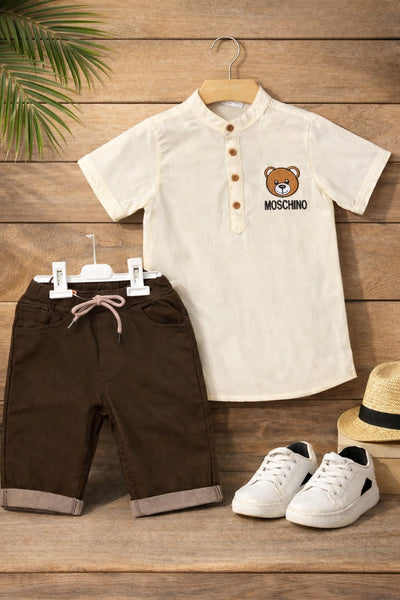 Moschino Embroidery Shirt & Cotton Short