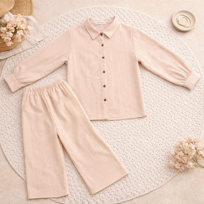 Soft Linen Baby Pink Set