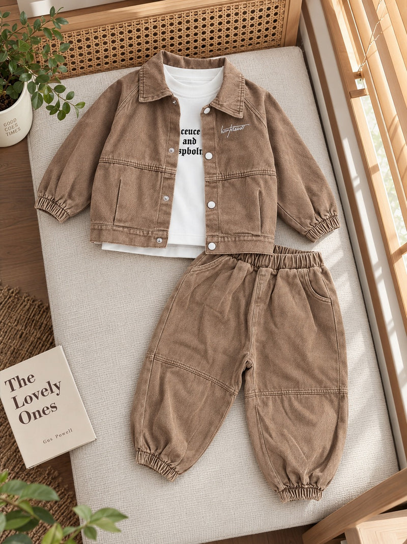 Vintage Denim Jacket 3 Piece Set