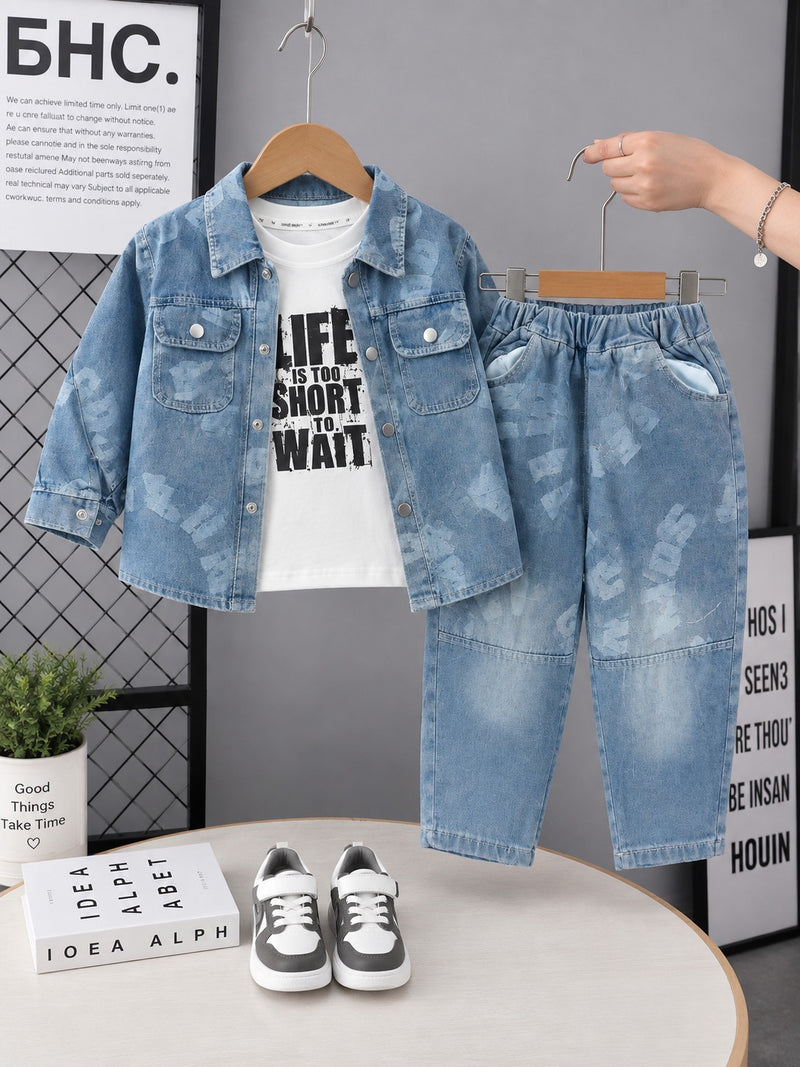 Little Denim Jacket 3 Piece Set