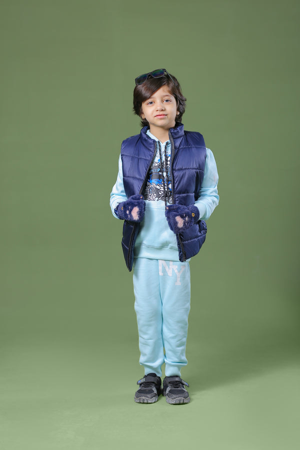 Royal Blue Jacket & Eat My Dust Fleece Hoodie Trouser ( 3 pcs )