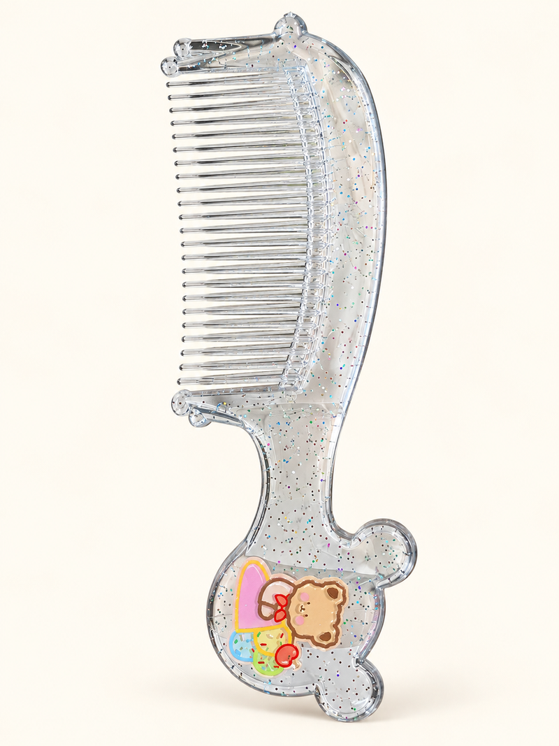 Cute Teddy Apple Glitter Baby Hair Comb