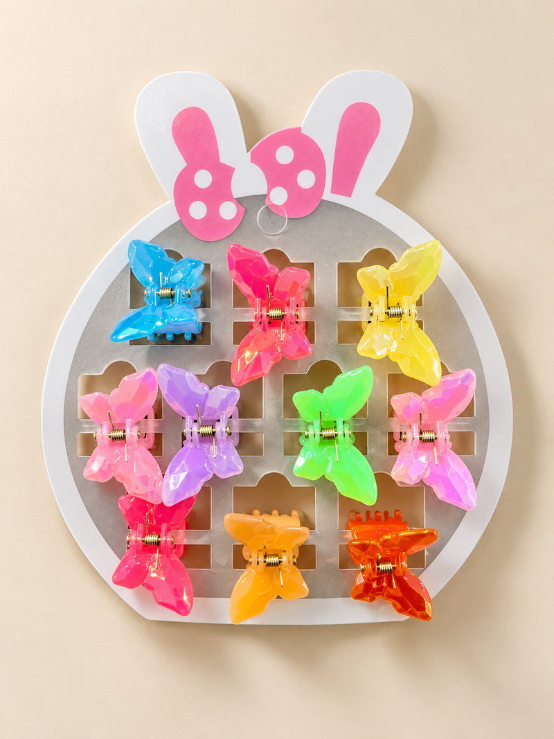 Multicolor Butterfly Mini Hair Claw Clips 10 Pcs
