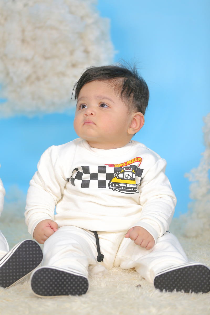 Hot Wheels Checkered Fleece Sweatshirt & Trouser Infant