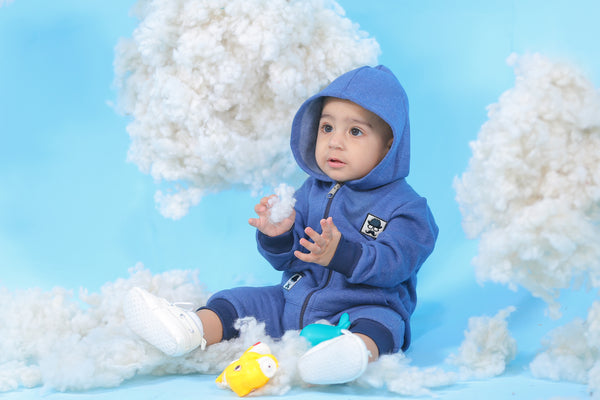 Hiphop Blue Fleece Romper