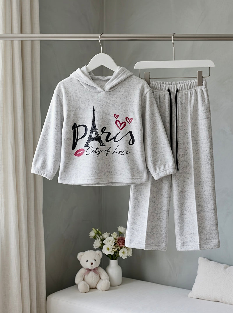 Paris Love Oversized Hoodie & Straight Trouser