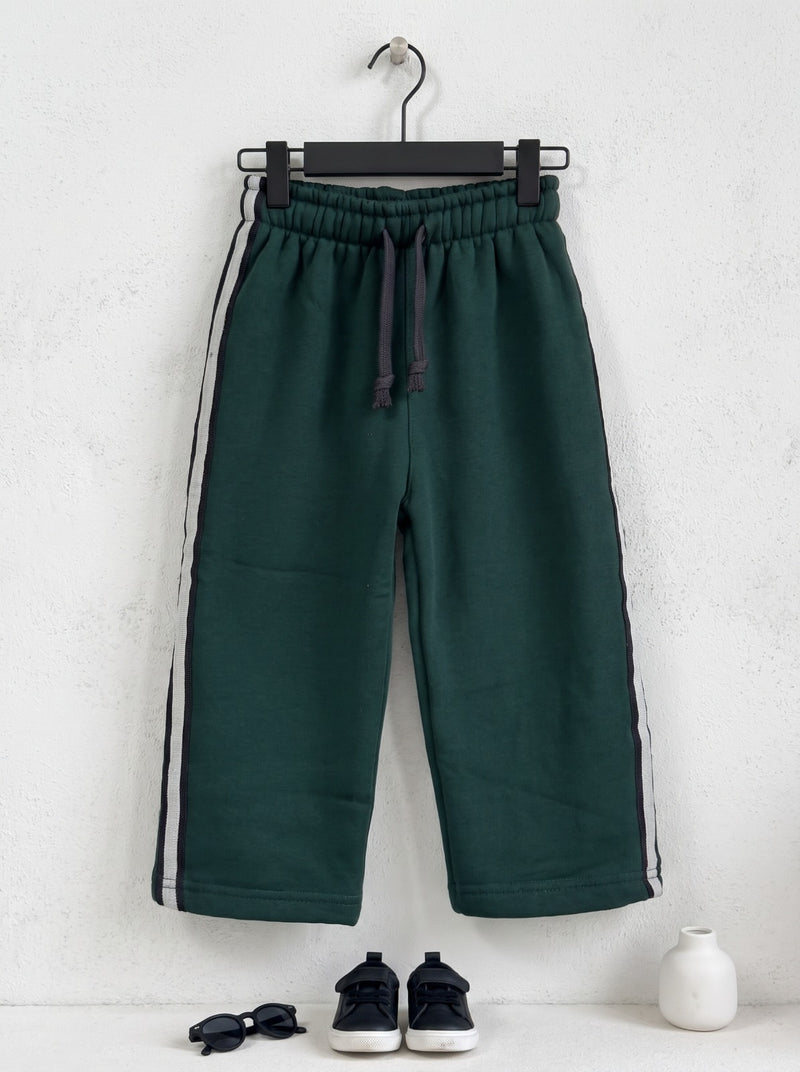 Dark Teal Side Stripe Fleece Trouser