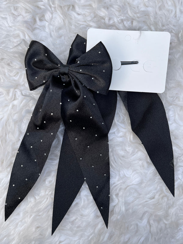 Silk Rhinestone bow pin