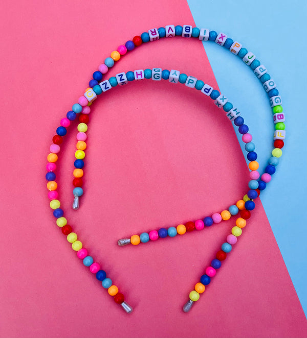 Dark Multicolor Alphabet Hairband