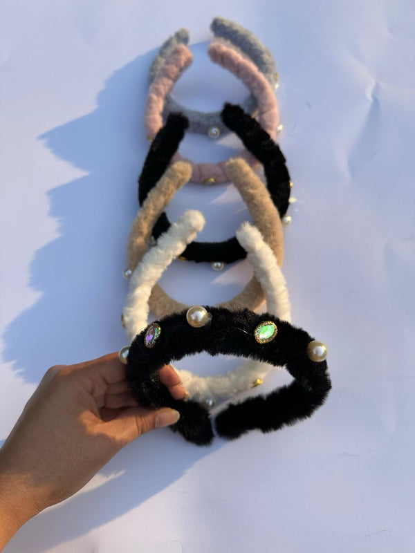 Fur Pearl Headbands