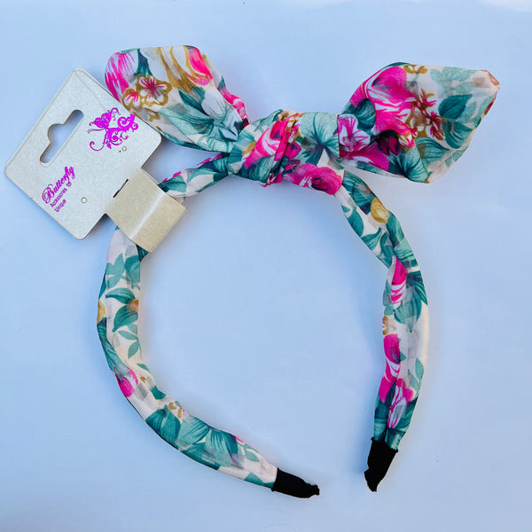 Skin Floral Bow Tie Hairband