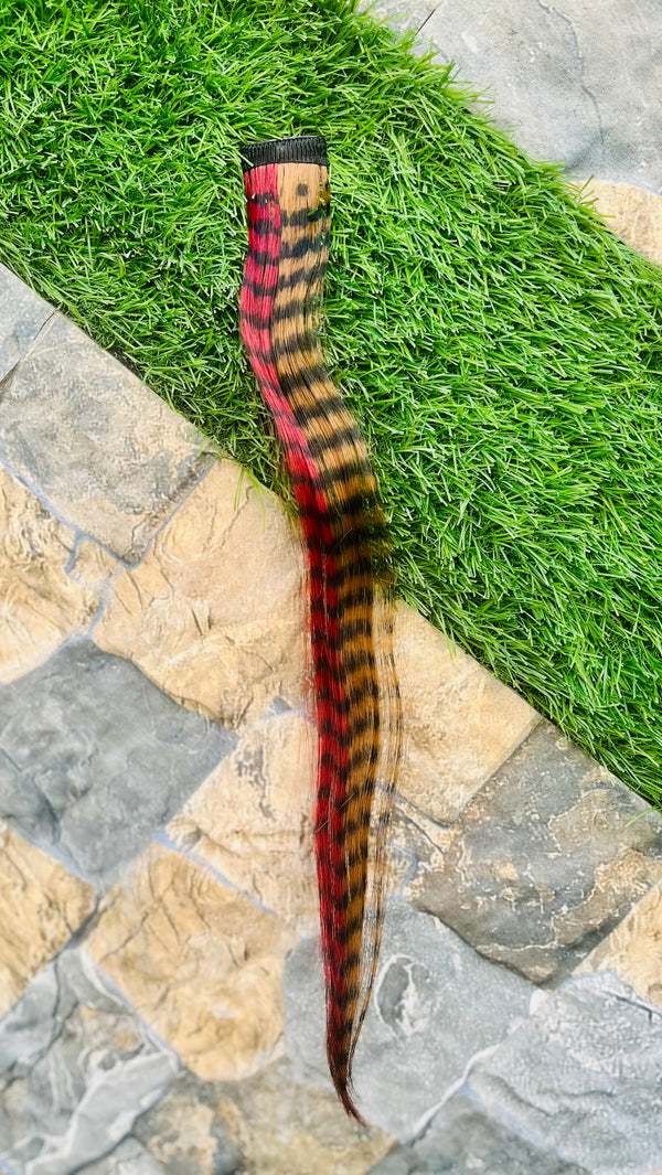 Red n Brown Stripes Hair Extension