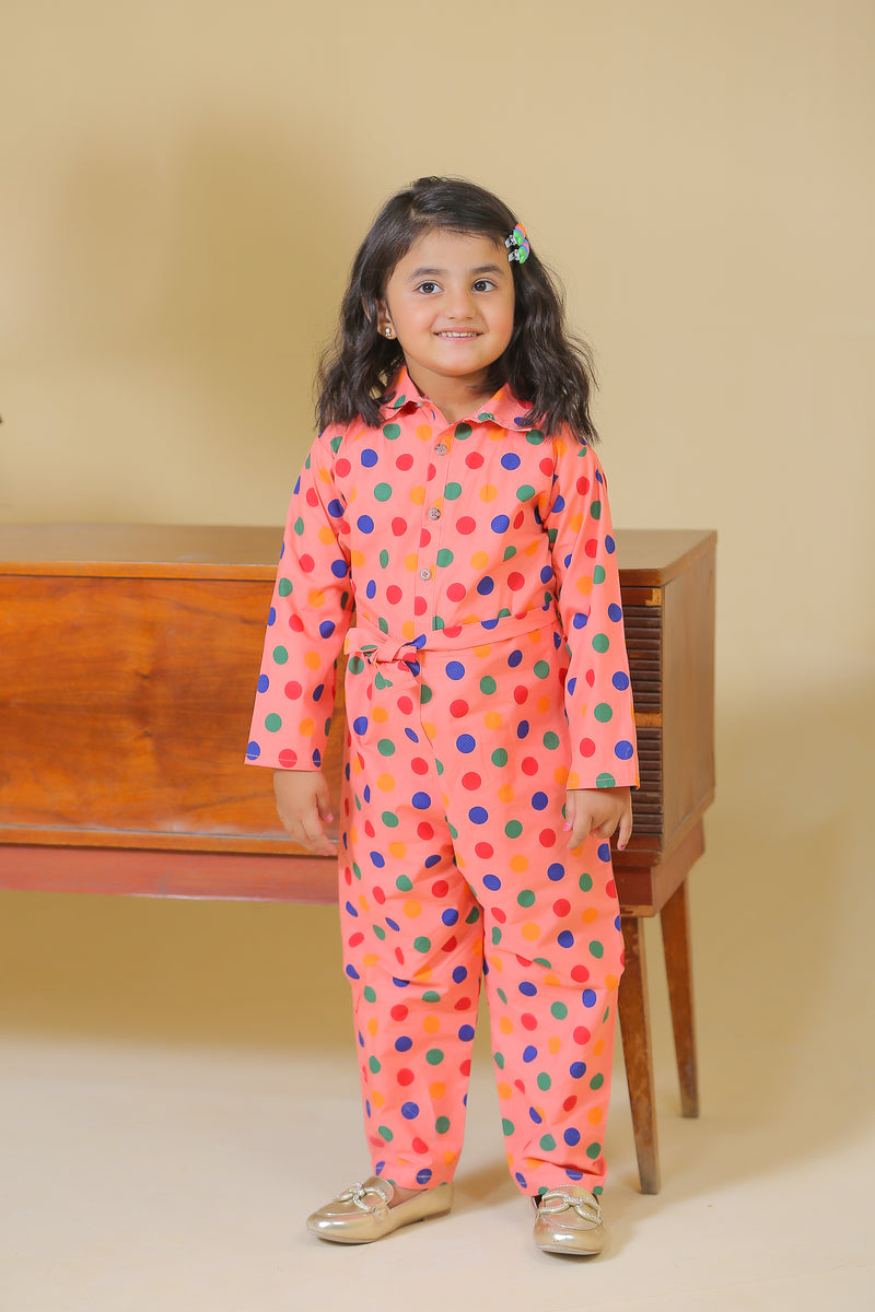 Multi Circles Pink Jumpsuit