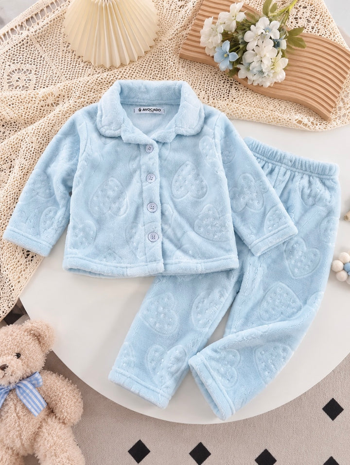 Little Hearts Velour Winter Shirt & Trouser
