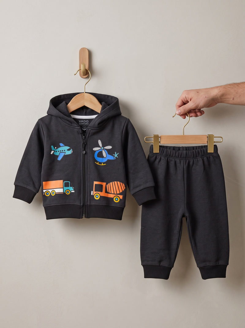 Tiny Transport Fleece Hoodie & Trouser Infant