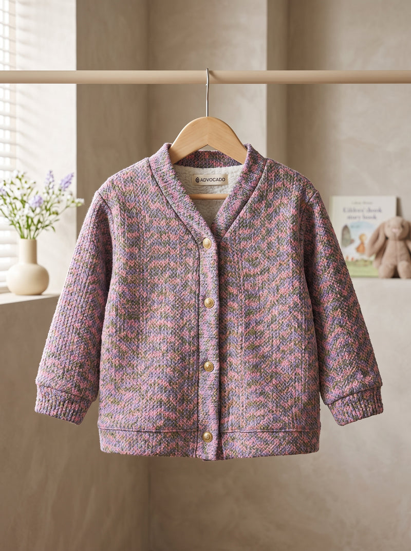 Dusty Lavender Plaid Button Cardigan