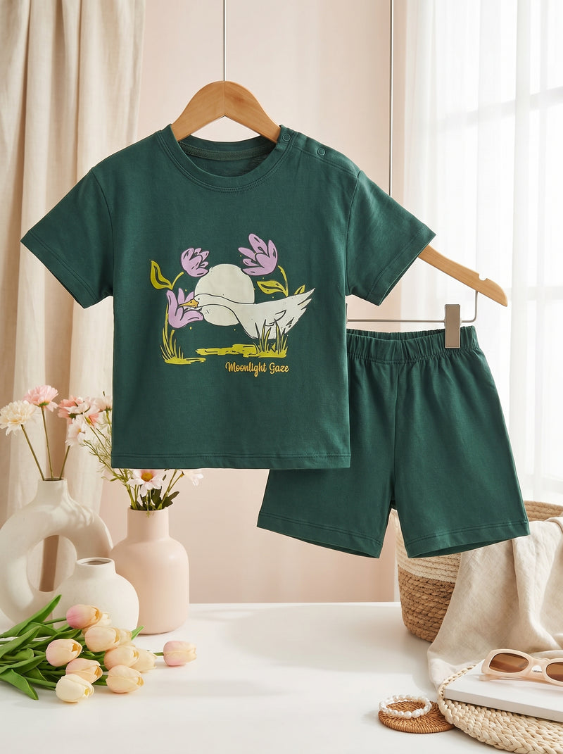 Moonlight Gaze Drop Shoulder Tee & Short Infant