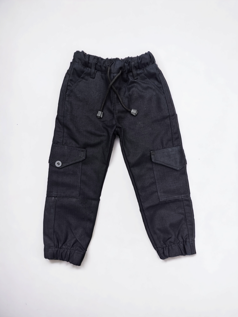 Winter Black Cargo Cotton Jeans Trouser