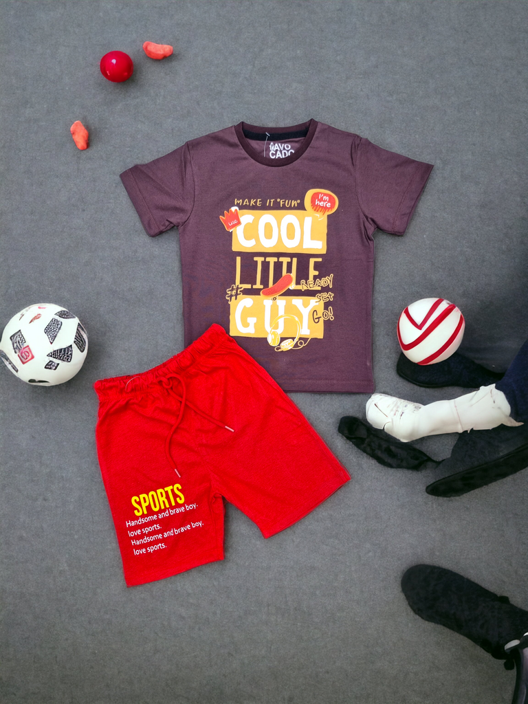 Cool Little Dude T-shirt & Red Sport Short