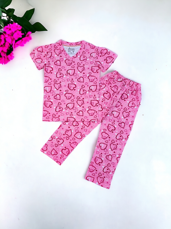 Hearts Pink T-shirt & Trouser