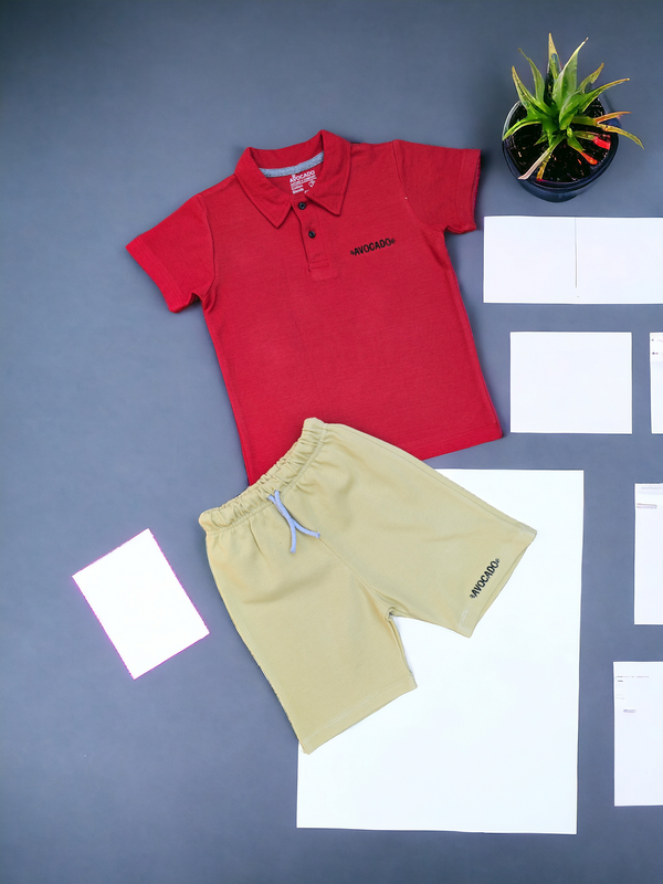 Red Avocado POLO & Skin Embroidered Shorts