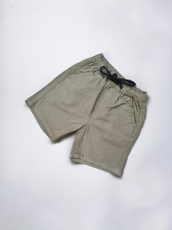 Army Green Cotton Jeans Shorts