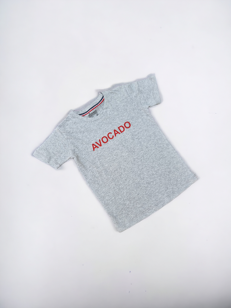 Grey With Red Avocado Basic Tee