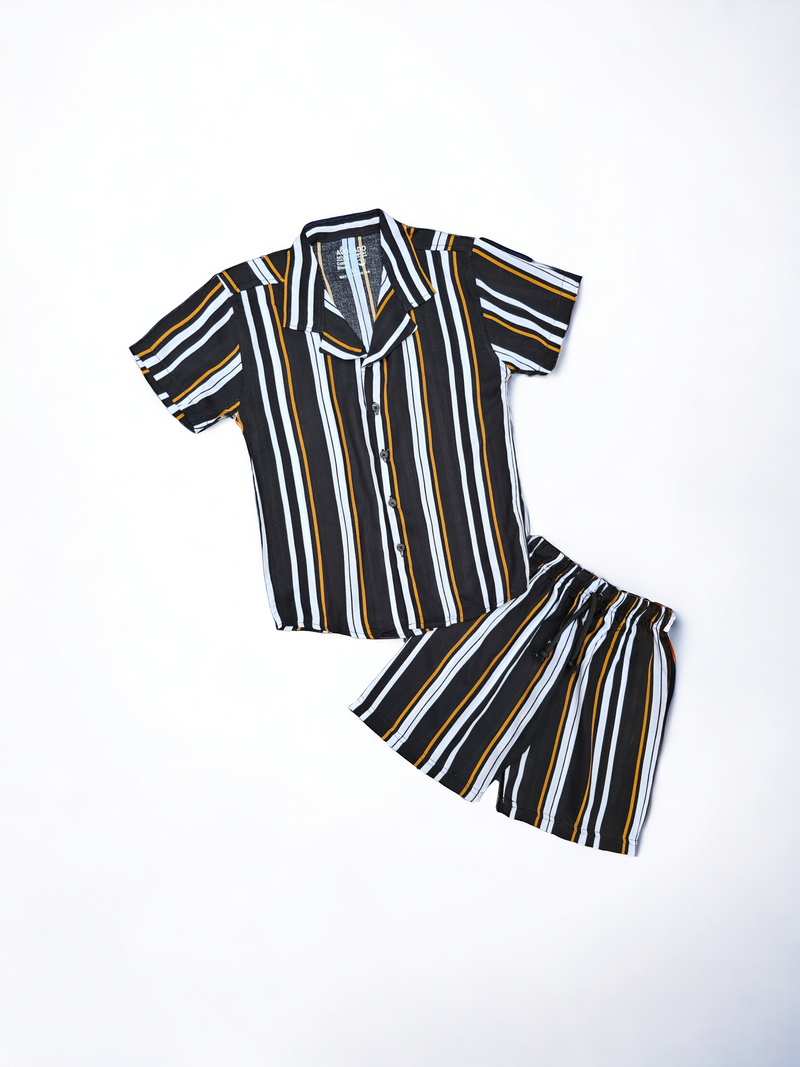 Resort Collar Caramel Lines Tee & Short