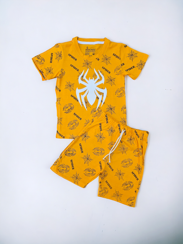 Spider Web Yellow Tee and Short