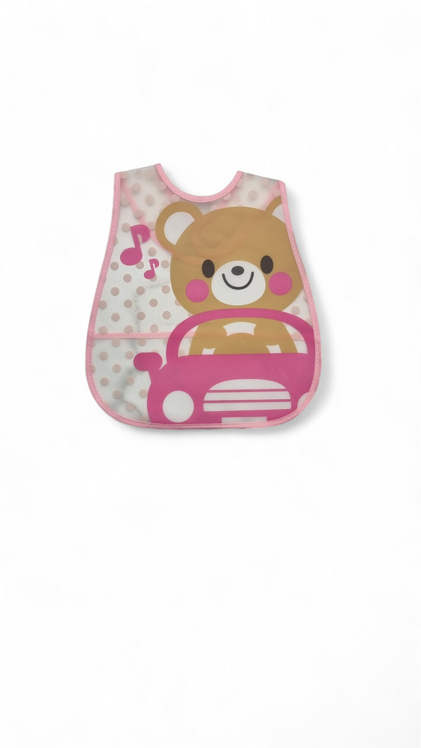 Bear In Car Waterproof Feeding Bibs