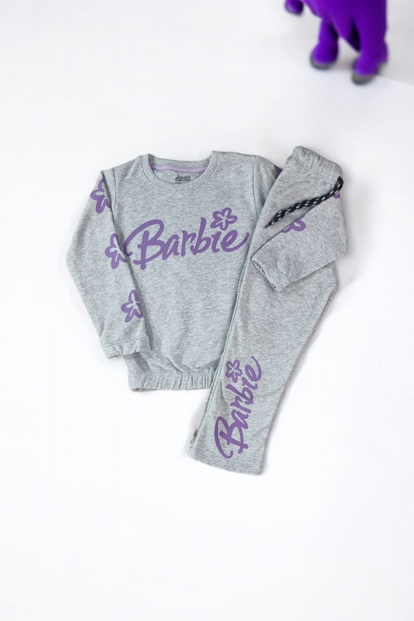 Barbie Girls Winter Grey Tracksuit with Purple Logo