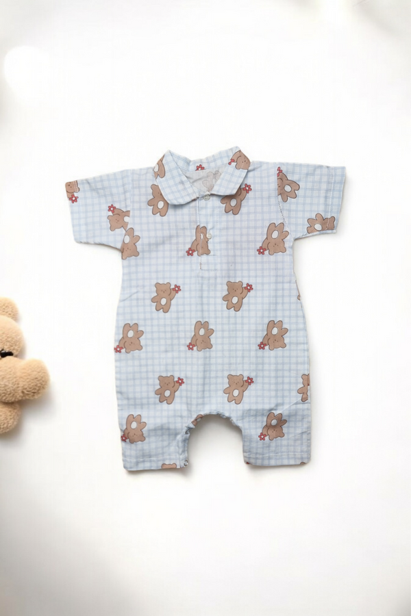 Cute Teddy Bear Cotton Romper