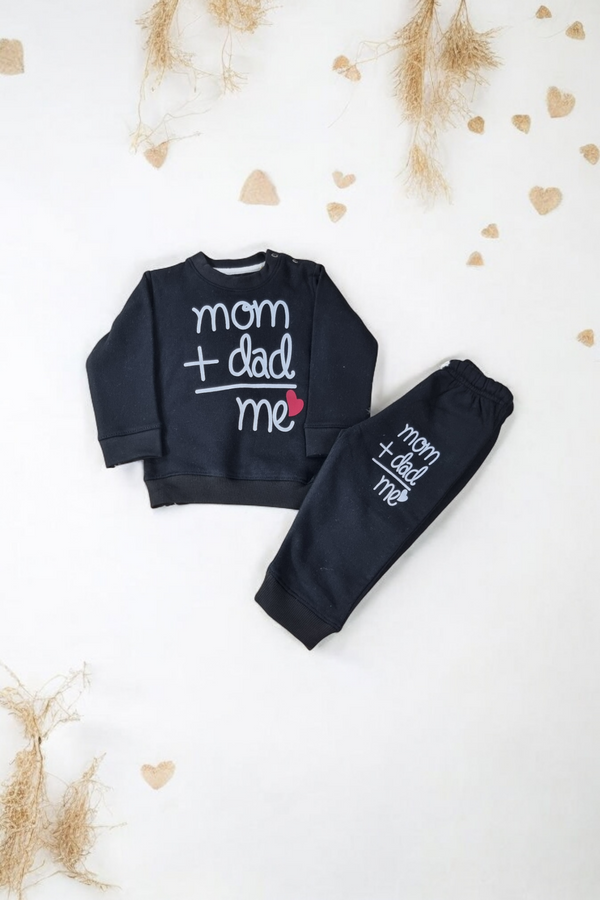 Boy/Girl Heart & Letter Print Sweatshirt & Fleece Trouser