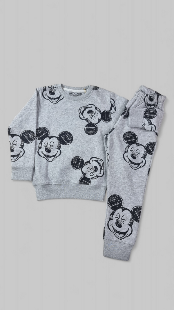 Mickey All Over Grey Fleece Sweatshirt & Trouser