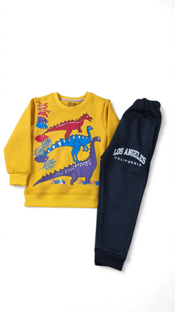 Dino Adventure Fleece Sweatshirt & Los Angeles Black Fleece Trouser